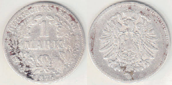 1875 B Germany silver 1 Mark A000673